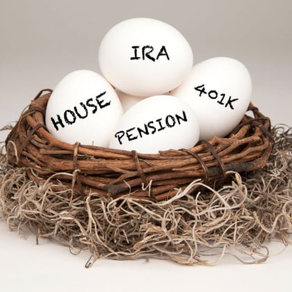 retirement nest egg, IRA, 401K, Pension