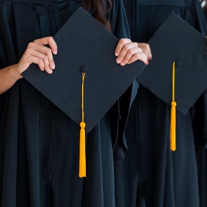 A college graduation mortarboard.